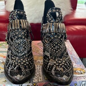 Black and Silver Studded Women's boots.